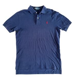 Polo By Ralph Lauren Men’s Small Navy Blue Polo Shirt Red Pony Logo Classic Fit